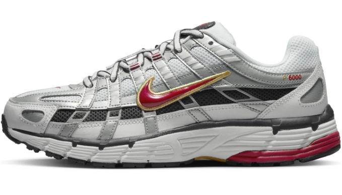 Nike P-6000 CNPT Women's Sneakers – Metallic Silver & Red