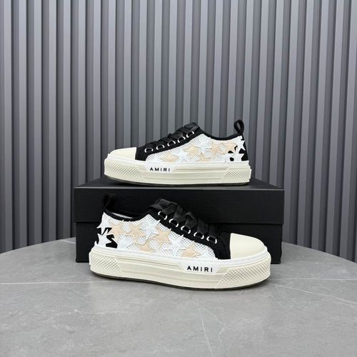 AMIRI Star Detail Low-Top Sneakers – Black & Cream
