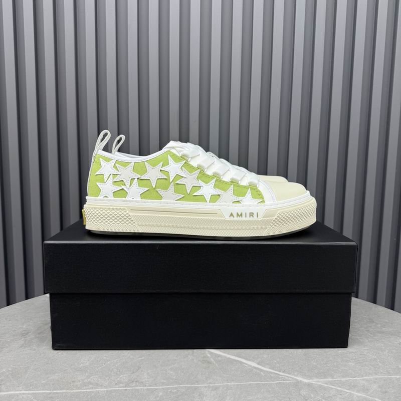AMIRI Star Detail Low-Top Sneakers – Lime Green & White