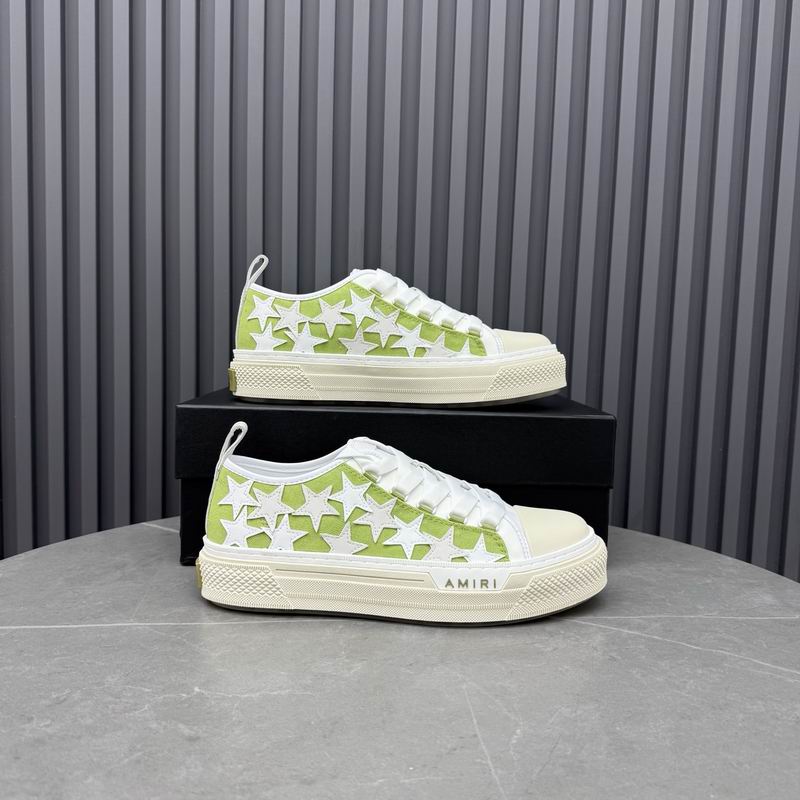 AMIRI Star Detail Low-Top Sneakers – Lime Green & White