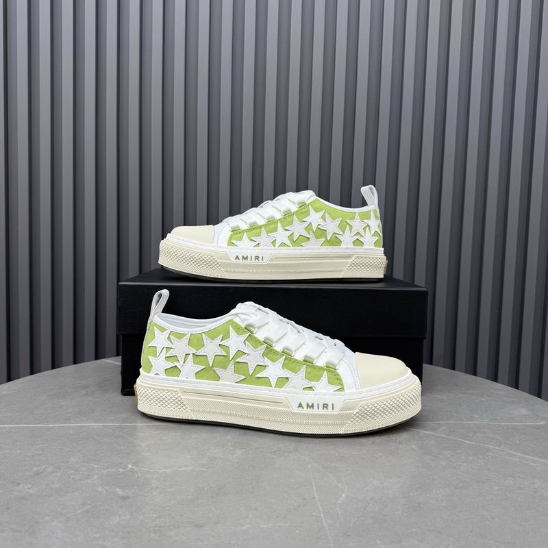 AMIRI Star Detail Low-Top Sneakers – Lime Green & White