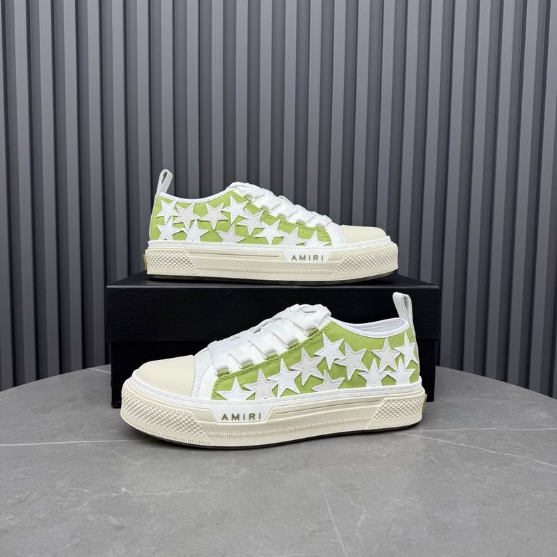 AMIRI Star Detail Low-Top Sneakers – Lime Green & White