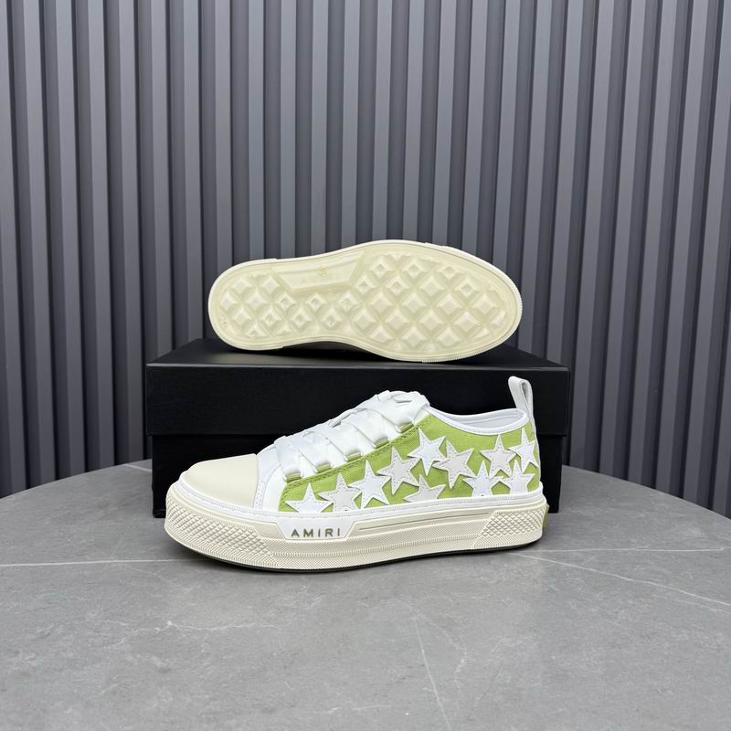 AMIRI Star Detail Low-Top Sneakers – Lime Green & White