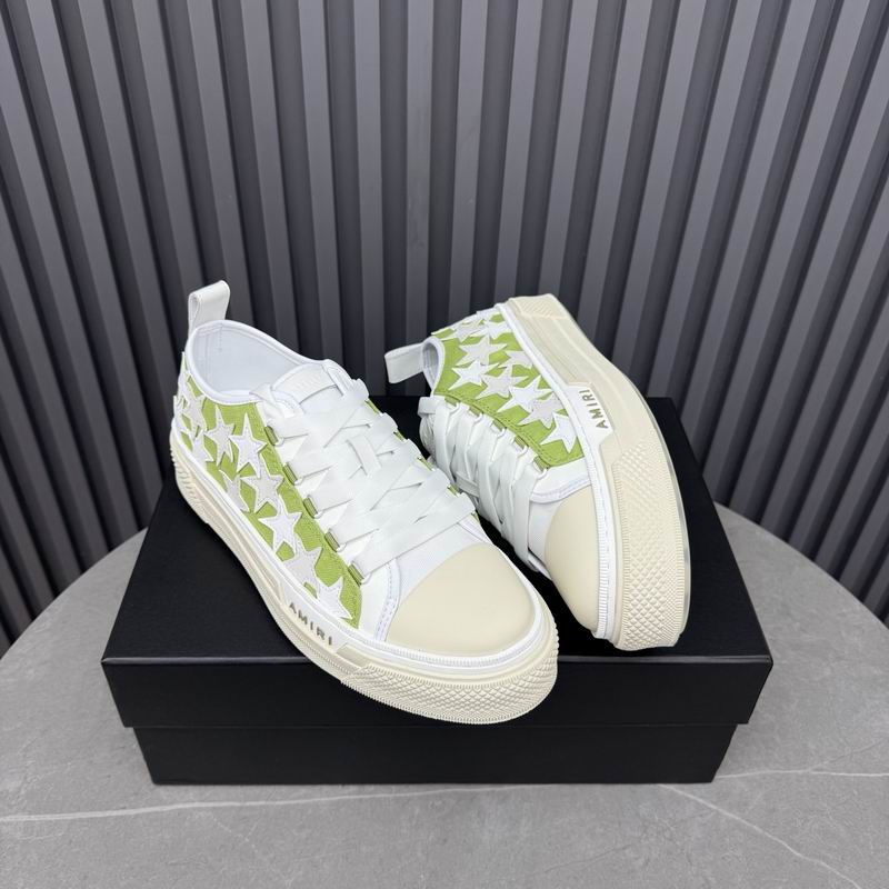 AMIRI Star Detail Low-Top Sneakers – Lime Green & White