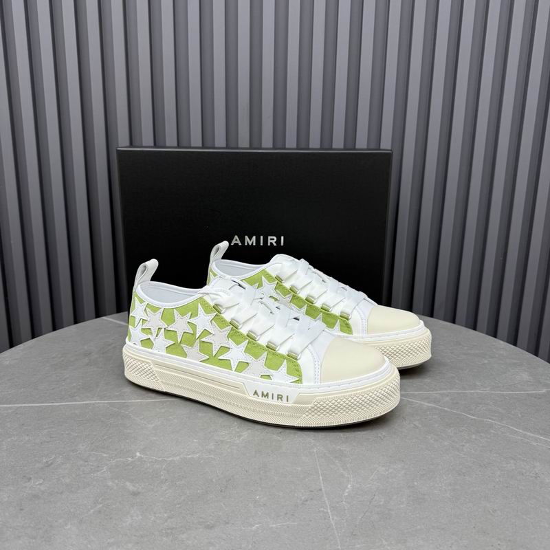AMIRI Star Detail Low-Top Sneakers – Lime Green & White