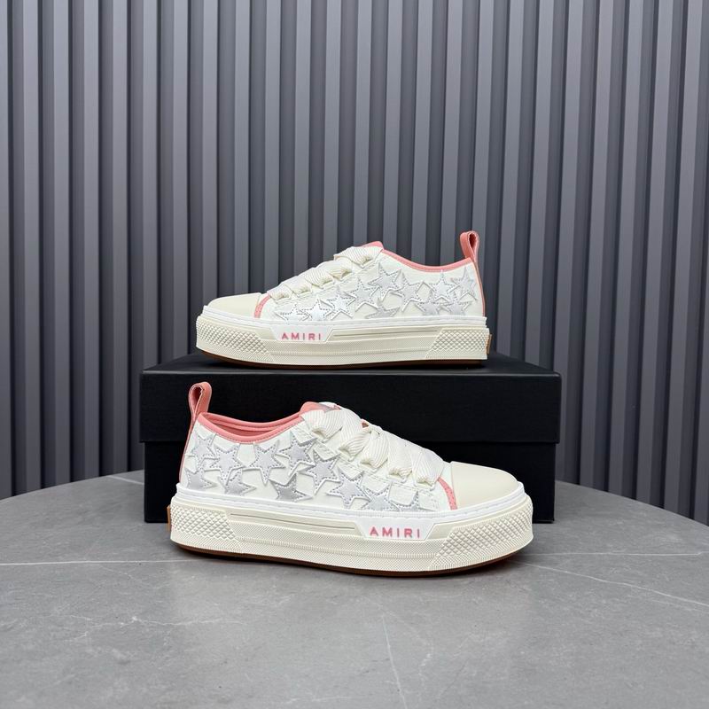 AMIRI Star Detail Low-Top Sneakers – White & Pink