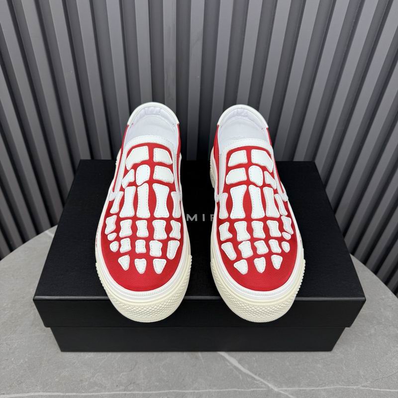 AMIRI Skeleton Slip-On Sneakers – Red & White