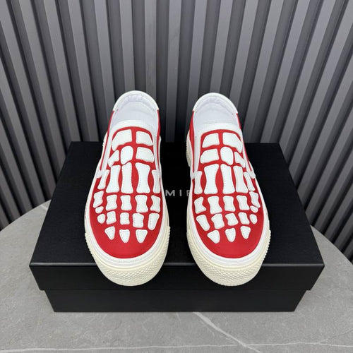 AMIRI Skeleton Slip-On Sneakers – Red & White