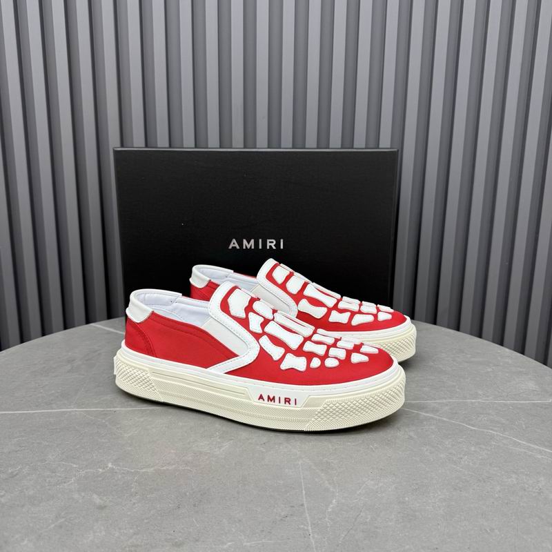 AMIRI Skeleton Slip-On Sneakers – Red & White
