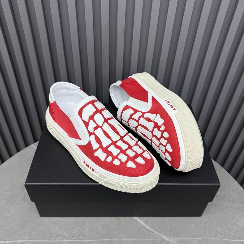 AMIRI Skeleton Slip-On Sneakers – Red & White