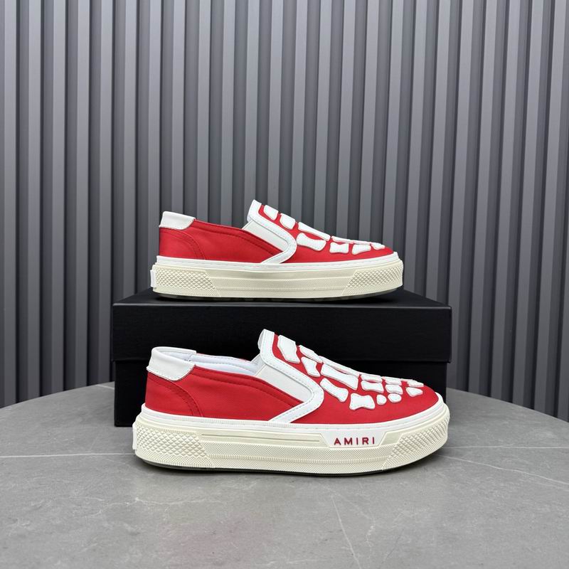 AMIRI Skeleton Slip-On Sneakers – Red & White