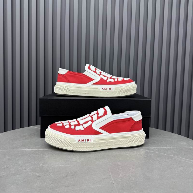AMIRI Skeleton Slip-On Sneakers – Red & White