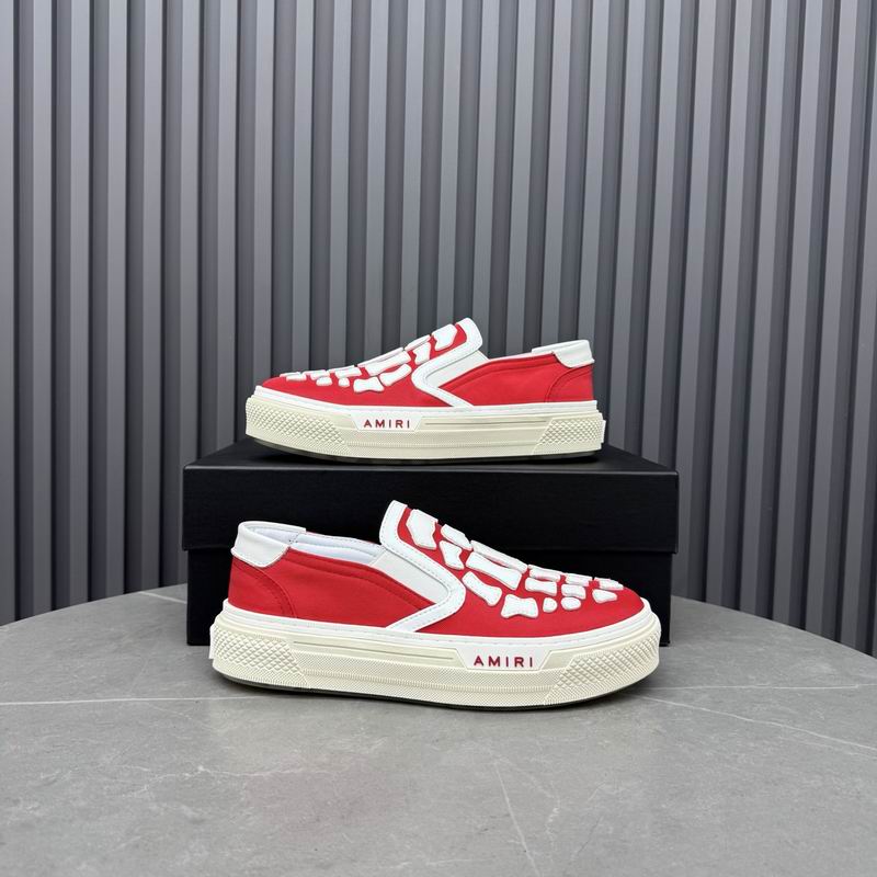 AMIRI Skeleton Slip-On Sneakers – Red & White