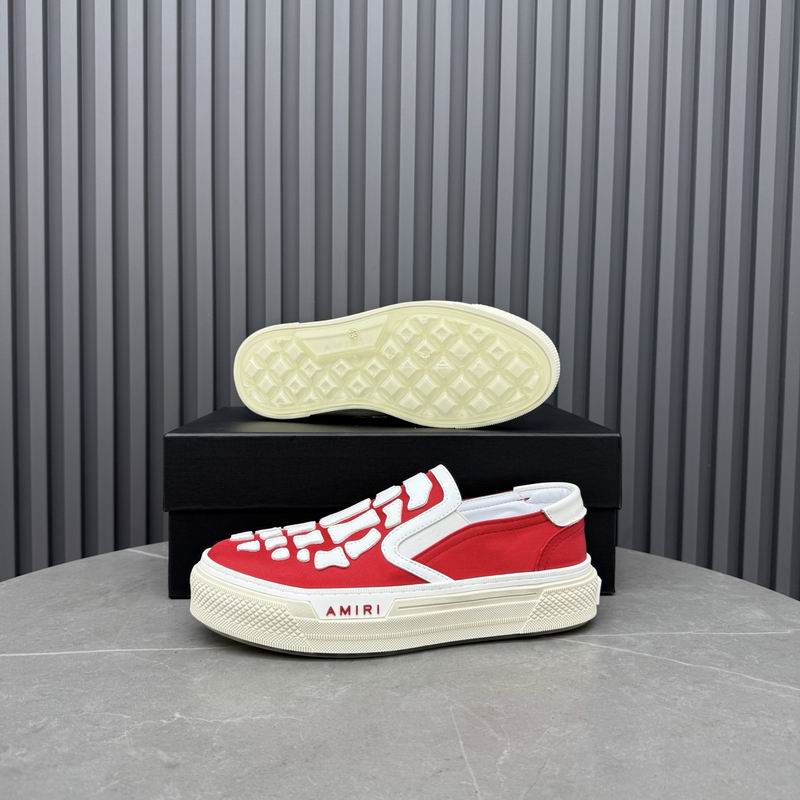 AMIRI Skeleton Slip-On Sneakers – Red & White