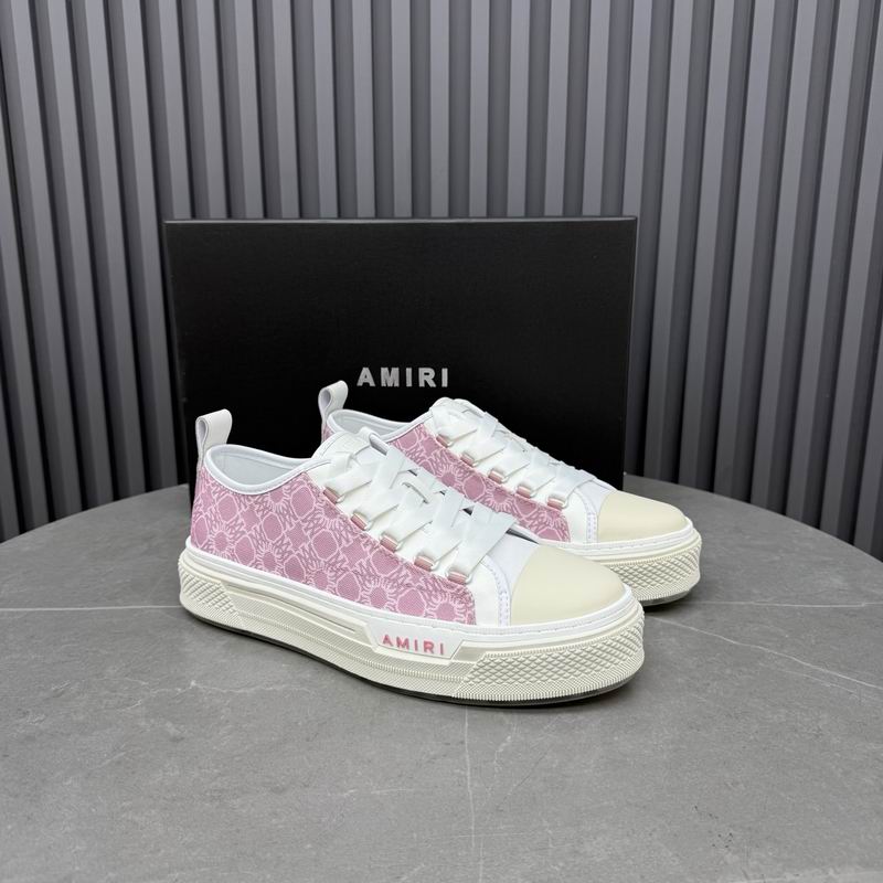 AMIRI Patterned Low-Top Sneakers – Pink & White