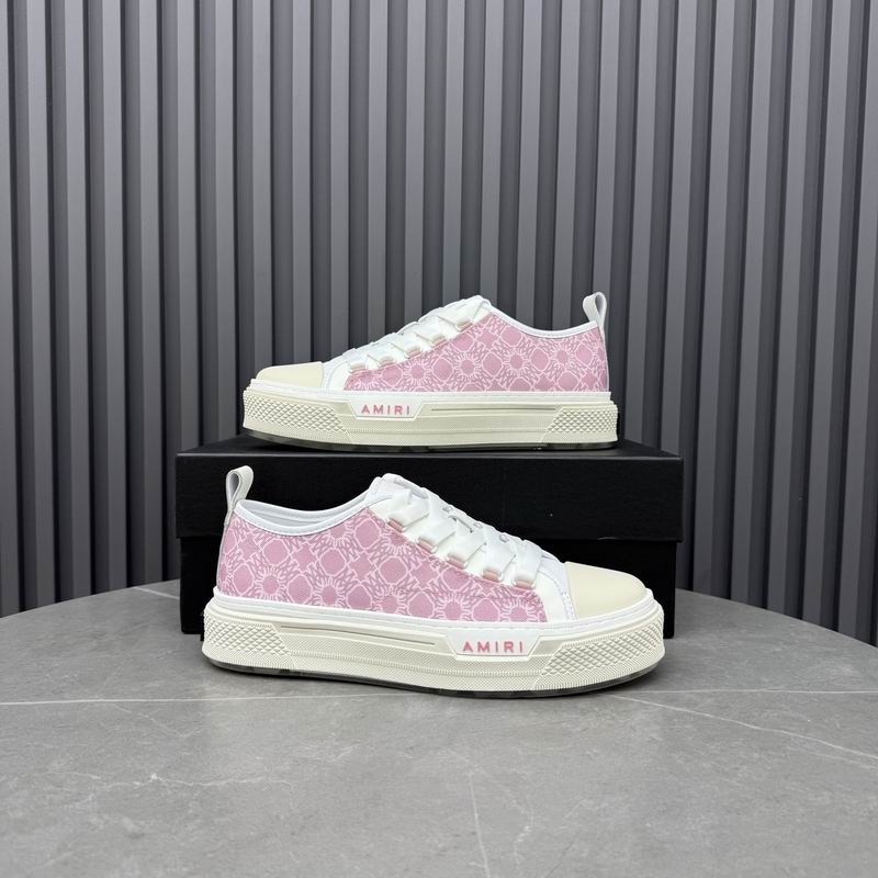 AMIRI Patterned Low-Top Sneakers – Pink & White