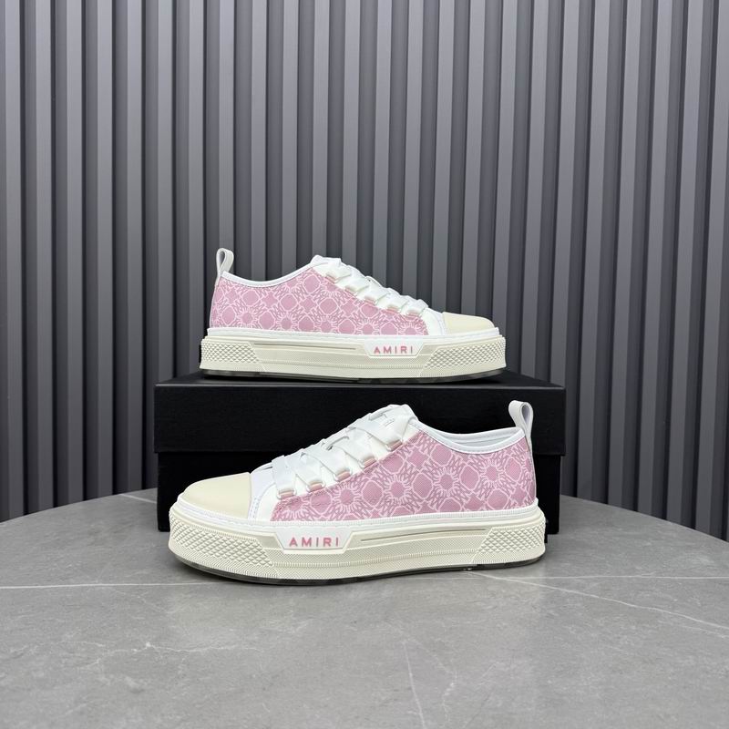 AMIRI Patterned Low-Top Sneakers – Pink & White