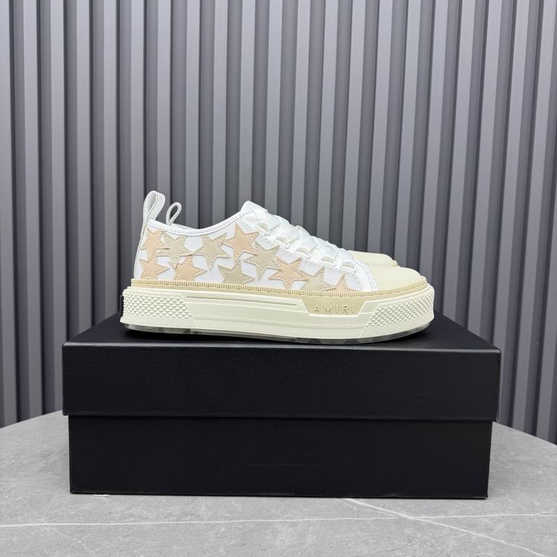 AMIRI Star Detail Low-Top Sneakers – White & Beige