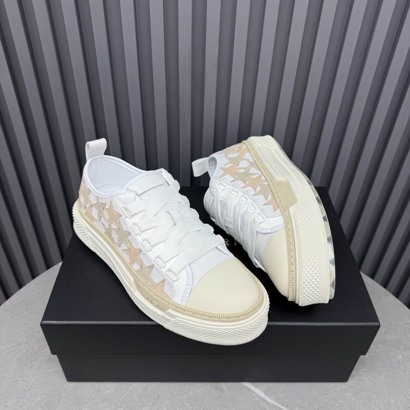 AMIRI Star Detail Low-Top Sneakers – White & Beige