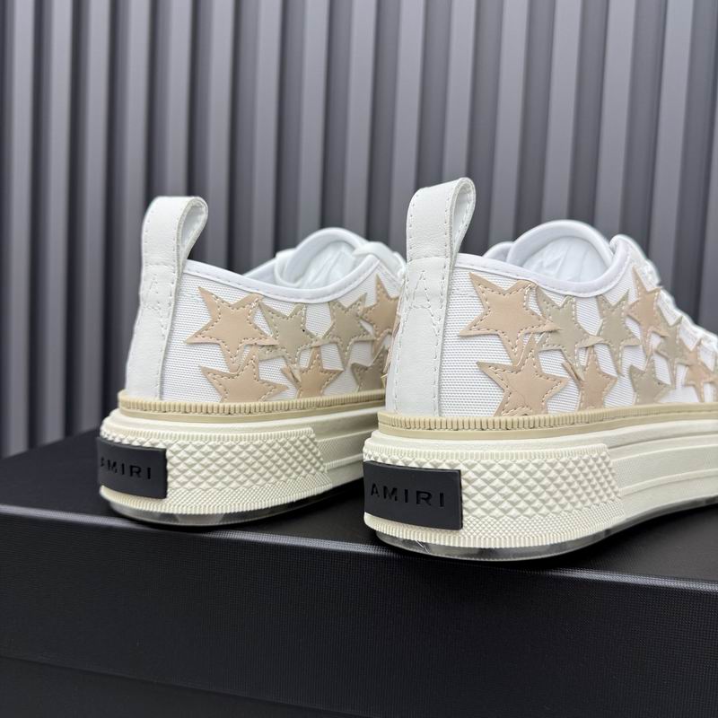 AMIRI Star Detail Low-Top Sneakers – White & Beige