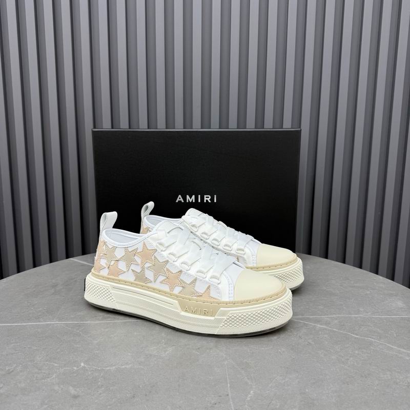 AMIRI Star Detail Low-Top Sneakers – White & Silver-Tone