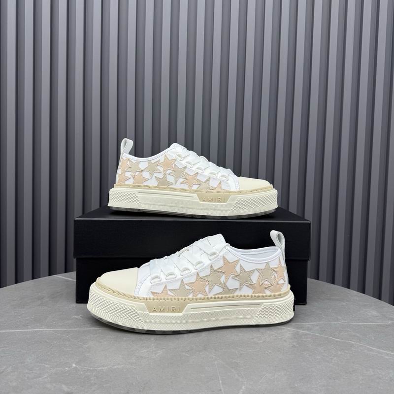 AMIRI Star Detail Low-Top Sneakers – White & Silver-Tone
