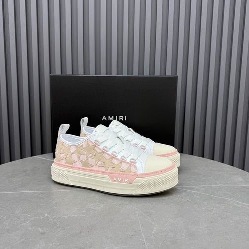 AMIRI Star Detail Low-Top Sneakers – Pink & Beige