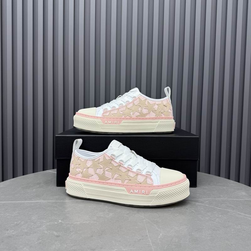 AMIRI Star Detail Low-Top Sneakers – Pink & Beige