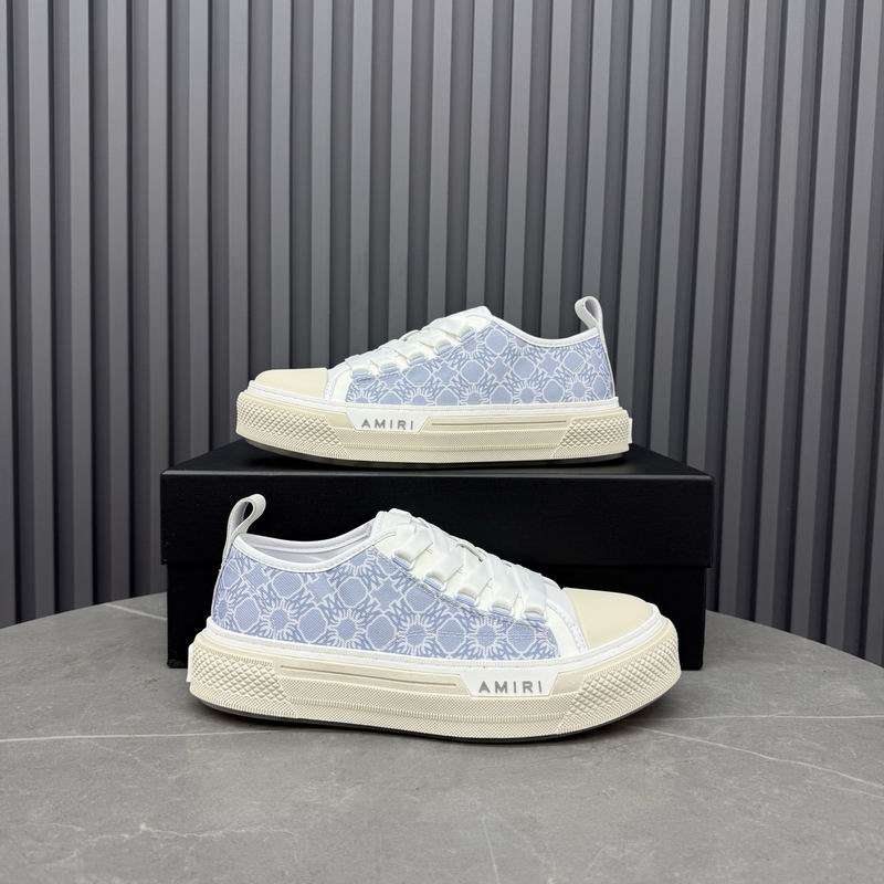 AMIRI Patterned Low-Top Sneakers – Light Blue & White