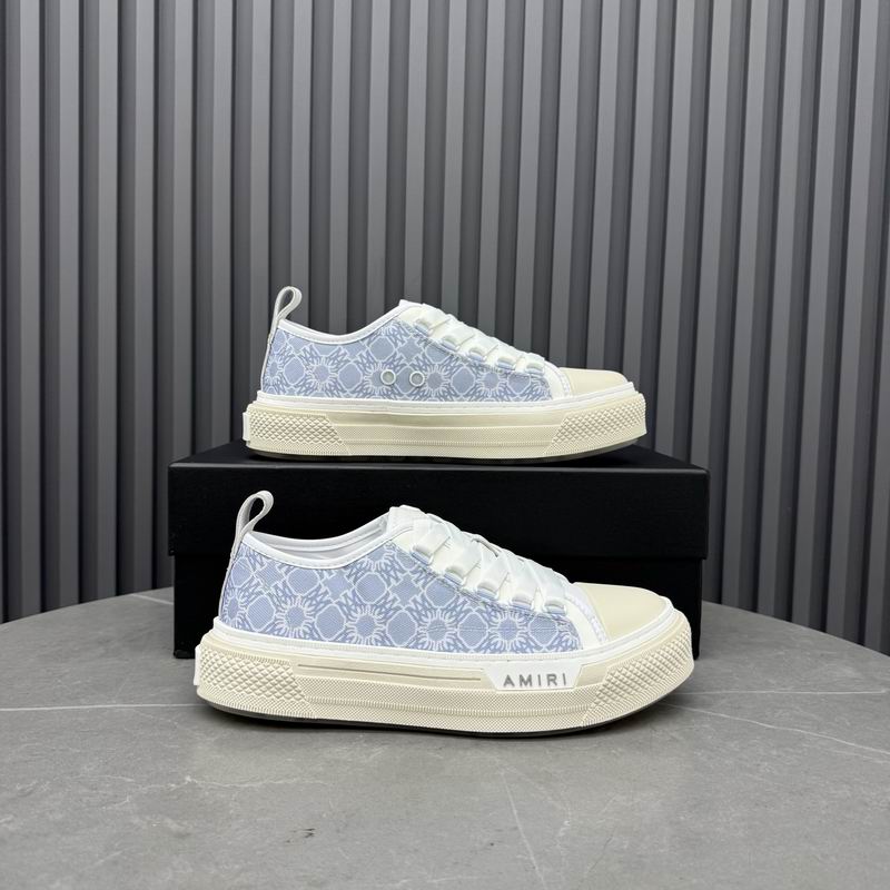 AMIRI Patterned Low-Top Sneakers – Light Blue & White