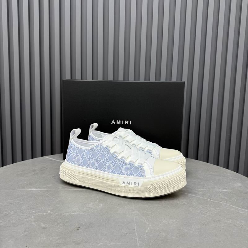 AMIRI Patterned Low-Top Sneakers – Light Blue & White