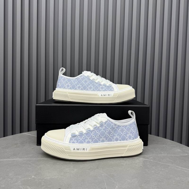 AMIRI Patterned Low-Top Sneakers – Light Blue & White