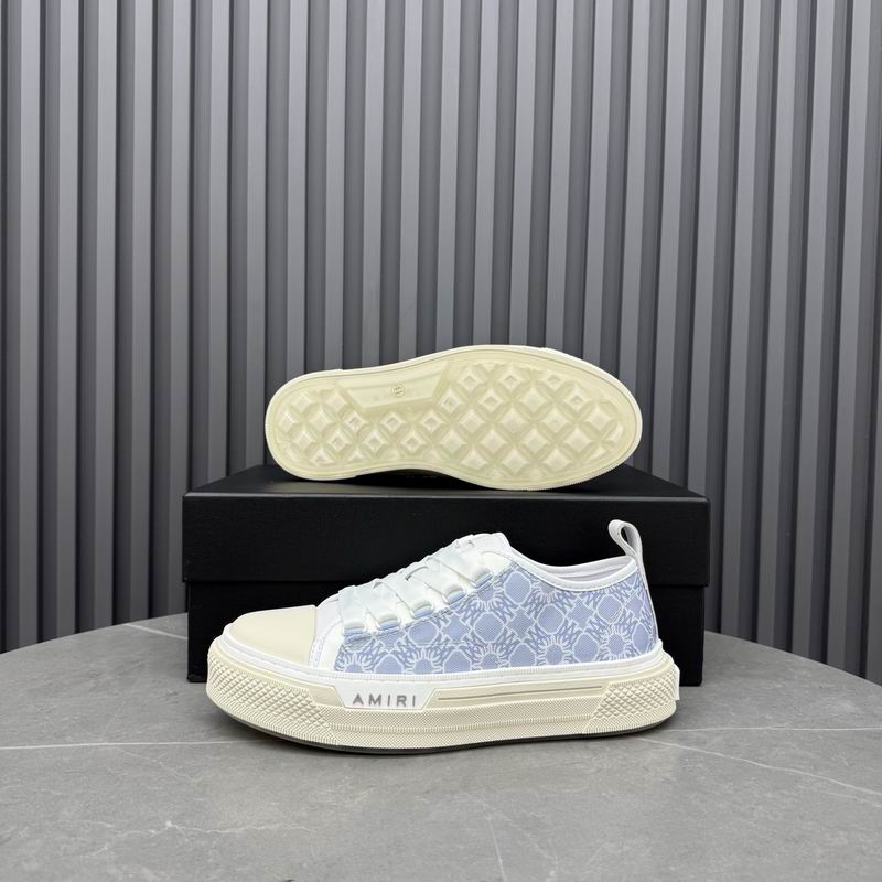 AMIRI Patterned Low-Top Sneakers – Light Blue & White