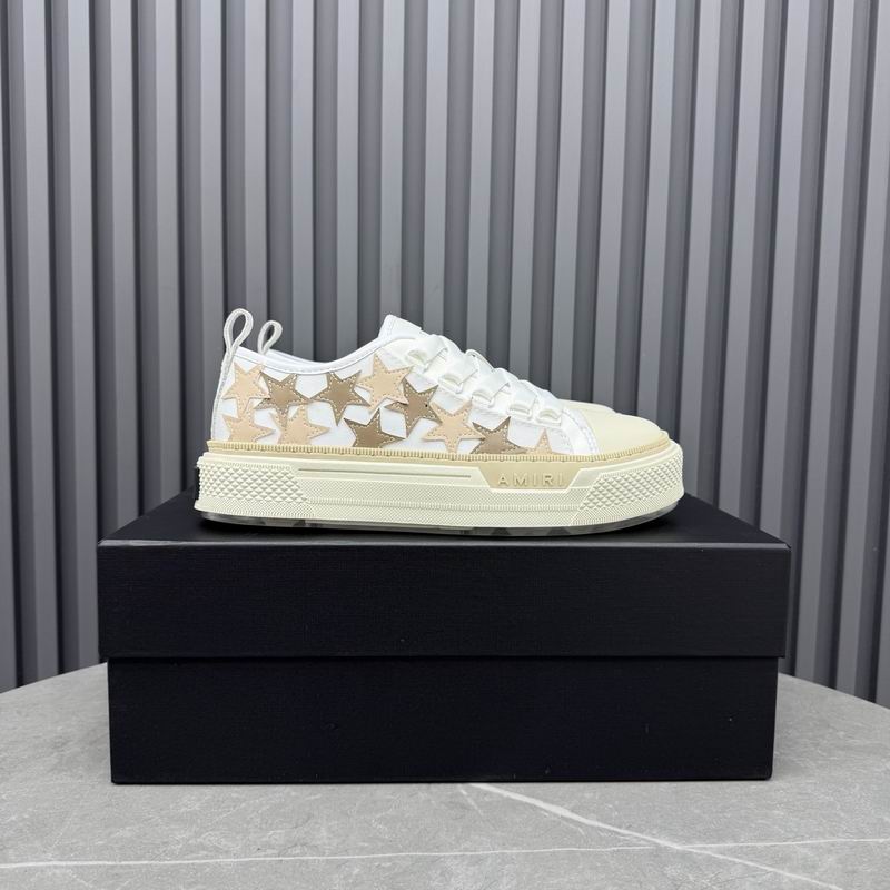 AMIRI Star Detail Low-Top Sneakers – White & Gold-Tone