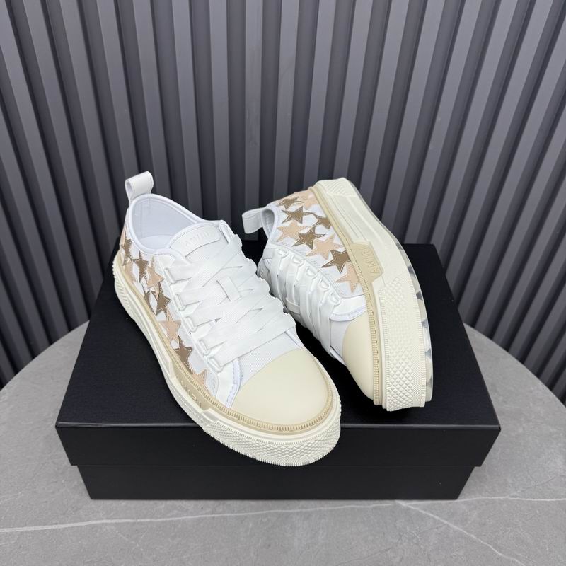 AMIRI Star Detail Low-Top Sneakers – White & Gold-Tone