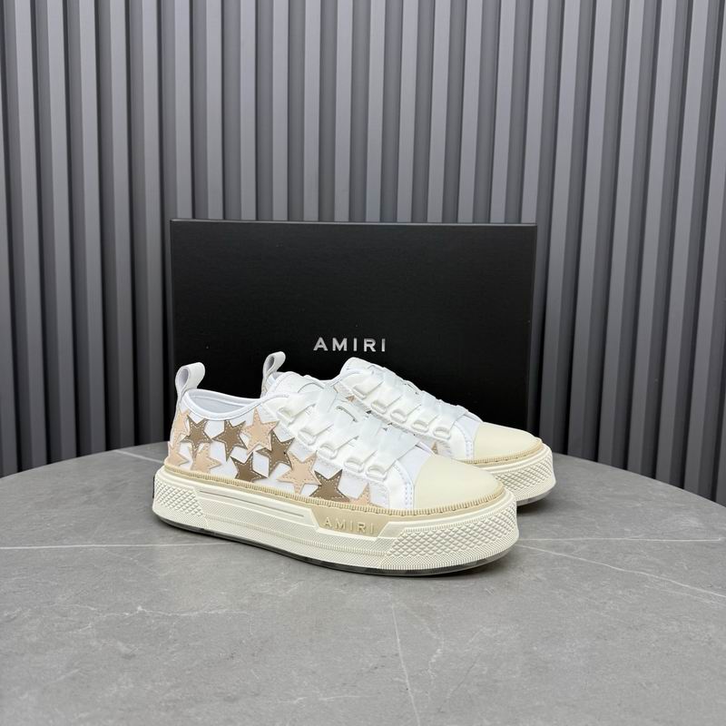 AMIRI Star Detail Low-Top Sneakers – White & Gold-Tone