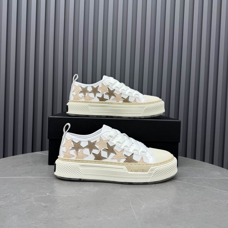 AMIRI Star Detail Low-Top Sneakers – White & Gold-Tone