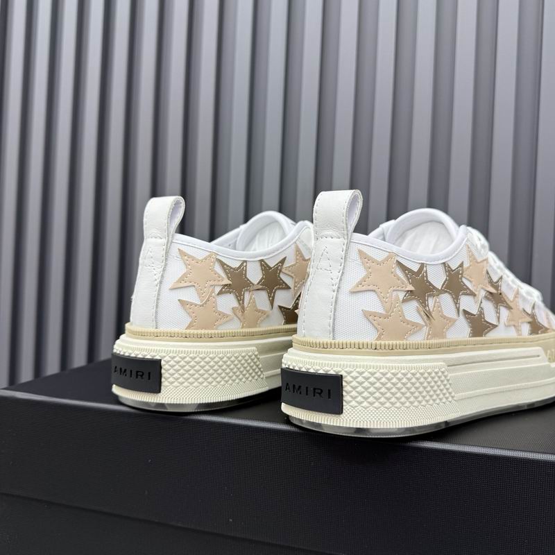 AMIRI Star Detail Low-Top Sneakers – White & Gold-Tone