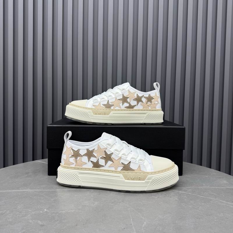 AMIRI Star Detail Low-Top Sneakers – White & Gold-Tone
