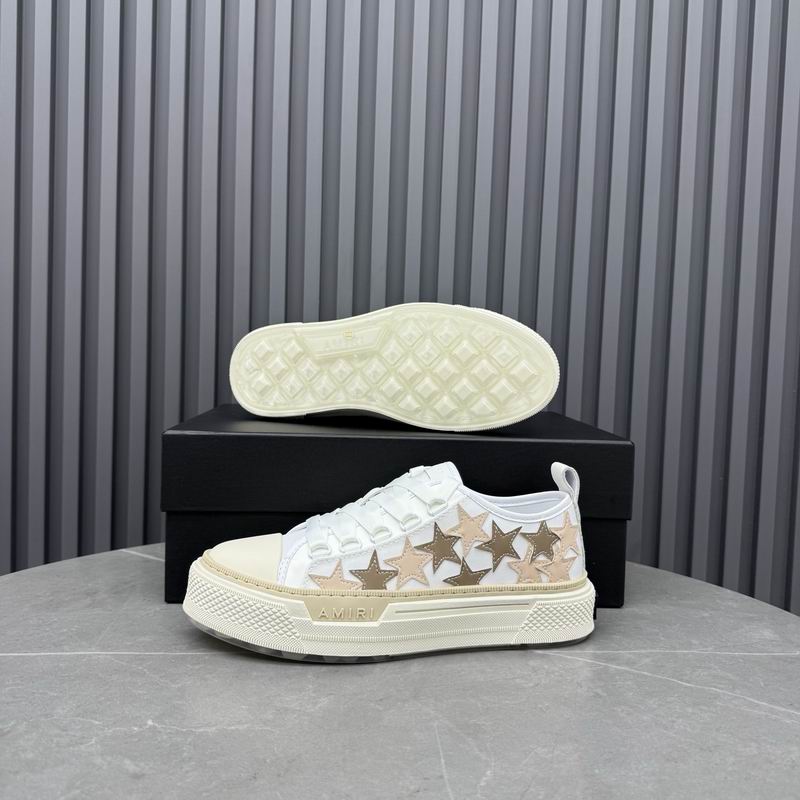 AMIRI Star Detail Low-Top Sneakers – White & Gold-Tone