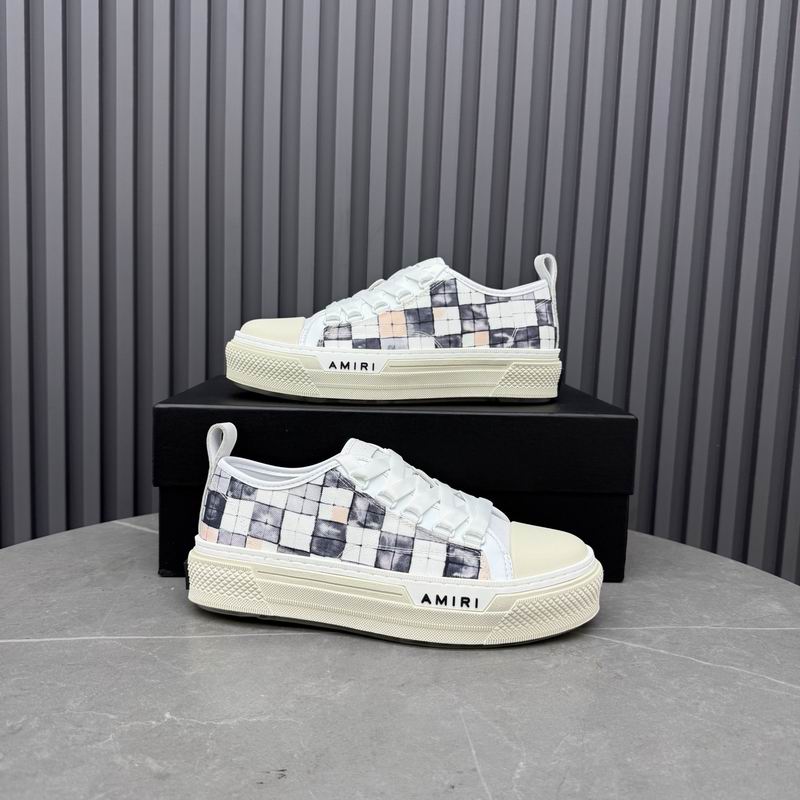 AMIRI Checkerboard Low-Top Sneakers – Black & White