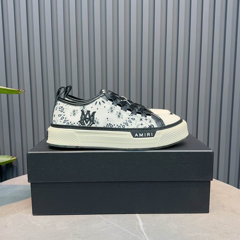 AMIRI Bandana Print Low-Top Sneakers – Black & White