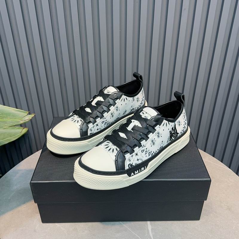 AMIRI Bandana Print Low-Top Sneakers – Black & White