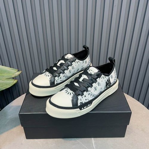 AMIRI Bandana Print Low-Top Sneakers – Black & White