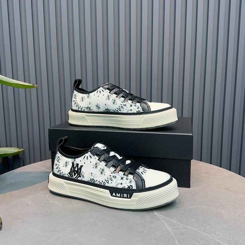 AMIRI Bandana Print Low-Top Sneakers – Black & White