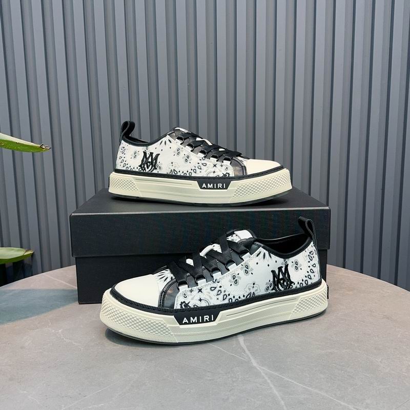 AMIRI Bandana Print Low-Top Sneakers – Black & White