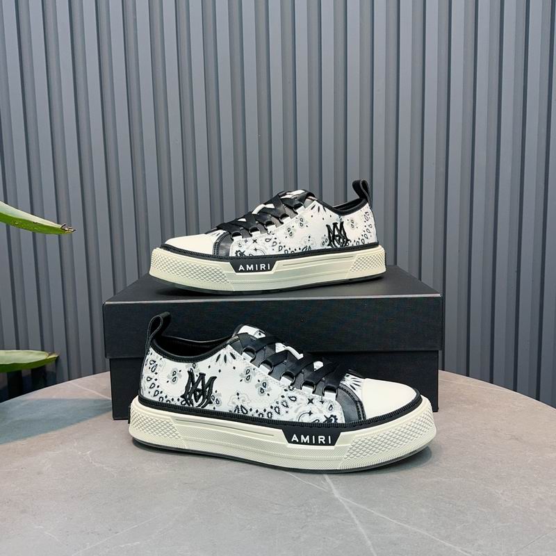 AMIRI Bandana Print Low-Top Sneakers – Black & White