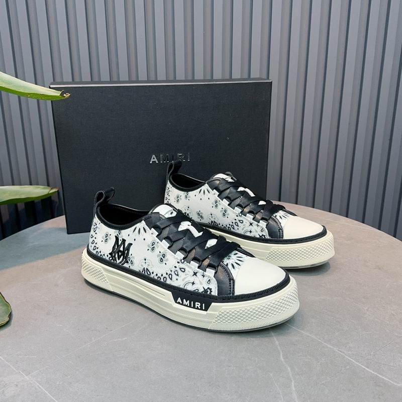 AMIRI Bandana Print Low-Top Sneakers – Black & White