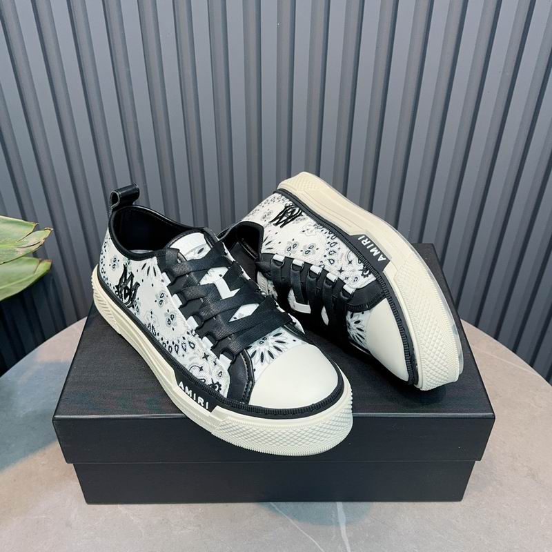 AMIRI Bandana Print Low-Top Sneakers – Black & White