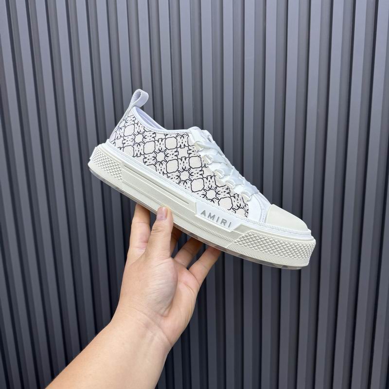 AMIRI Patterned Low-Top Sneakers – White & Black